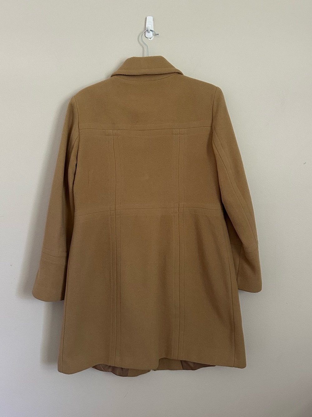 London Fog Camel Wool Blend Coat Size Medium Classic A-Line Peacoat Fall Preppy - Picture 2 of 8